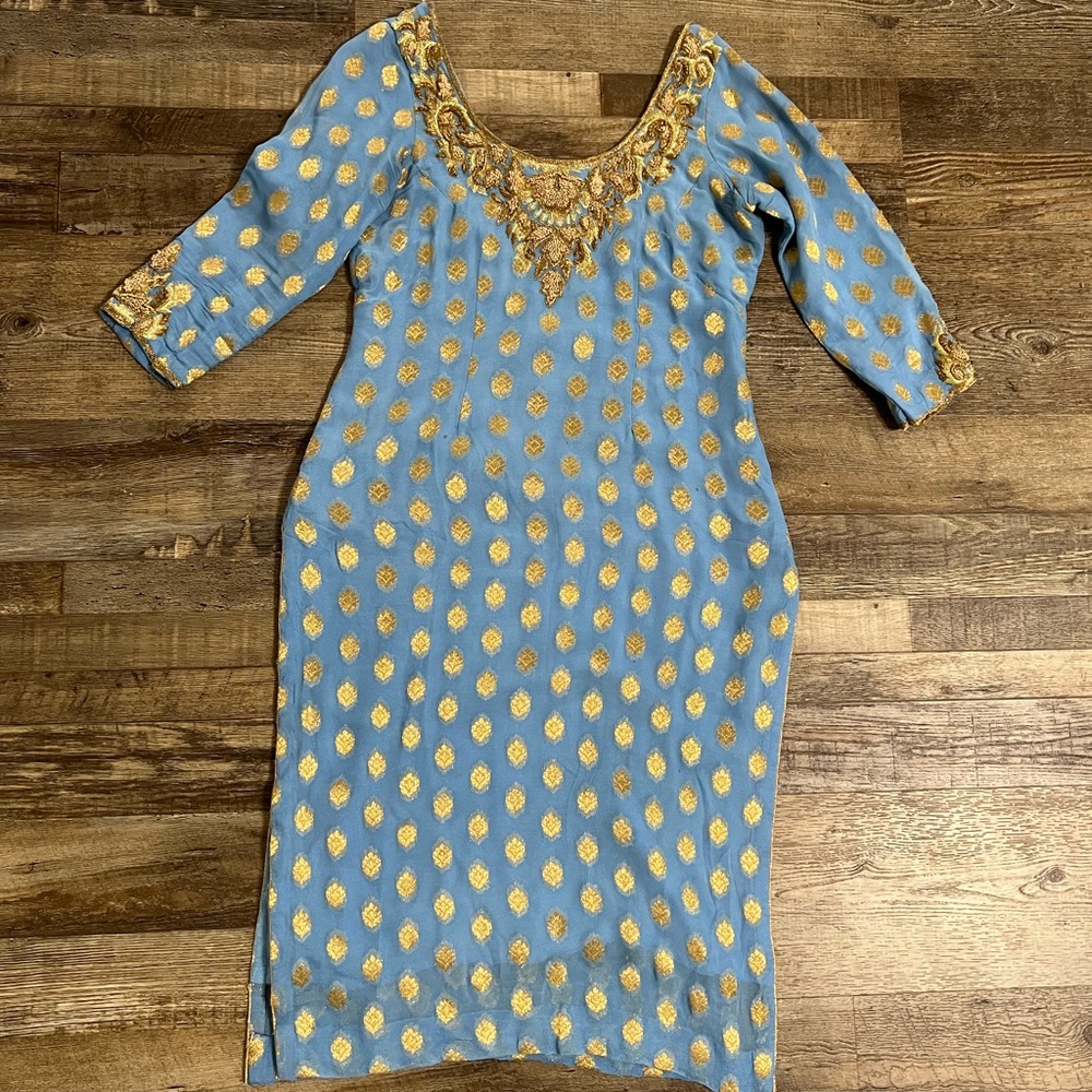 Light Blue Palazzo Pant Suit